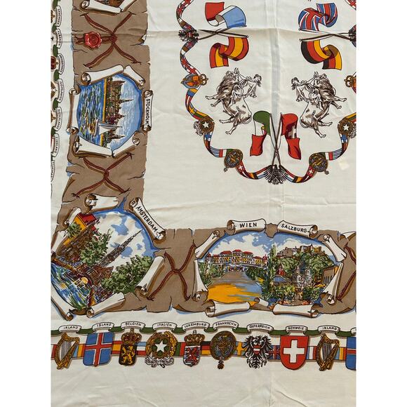 Vintage Germany & European Cities Souvenir Tablecloth 54” X 46” - Picture 3 of 8